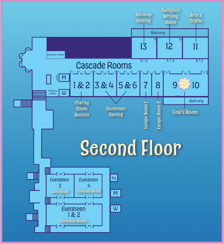 A map of the second floor.