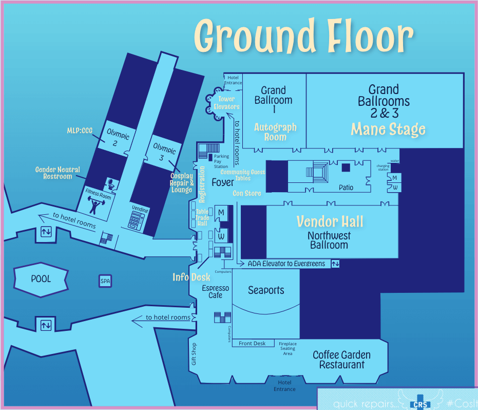 A map of the ground floor.